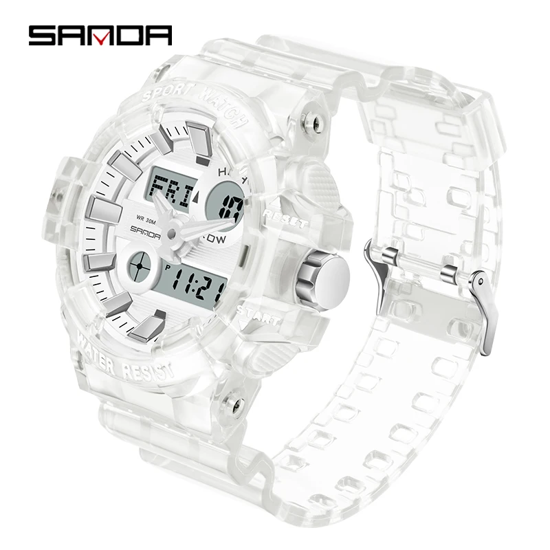 SANDA G Style Men LED Luminous Digital Watch Sports Watches Dual Display Waterproof Electronic Wristwatch Orologio da uomo