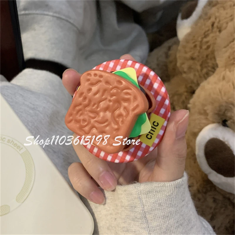 

Корейский милый 3D сэндвич, магнитный держатель для телефона Griptok Grip Tok, подставка для телефона, поддержка iPhone, аксессуары Magsafe Smart Tok
