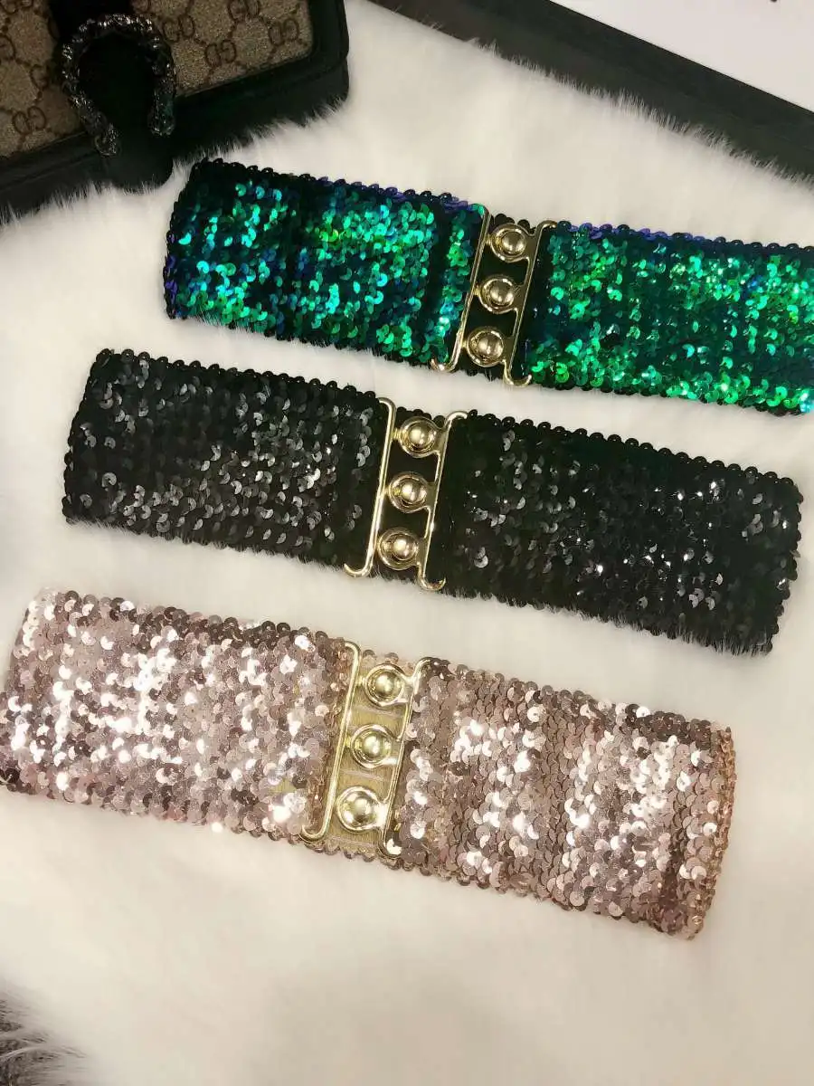 nouvelle-ceinture-elastique-a-paillettes-de-style-coreen-a-la-mode-large-ceinture-pour-femmes-accessoire-vestimentaire-polyvalent-style-personnalise