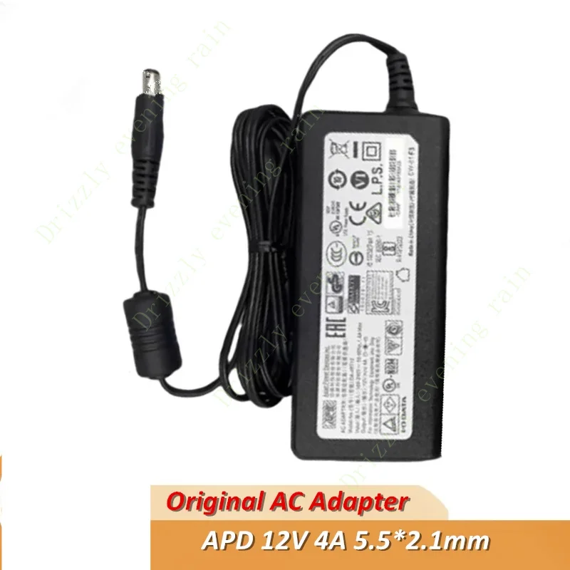 DA-48T12 Asian Power Devices FOR APD 12V 4A 48W Genuine Switching AC Adapter 5.5x2.1mm DA-48Q12 Monitor Power Supply Charger