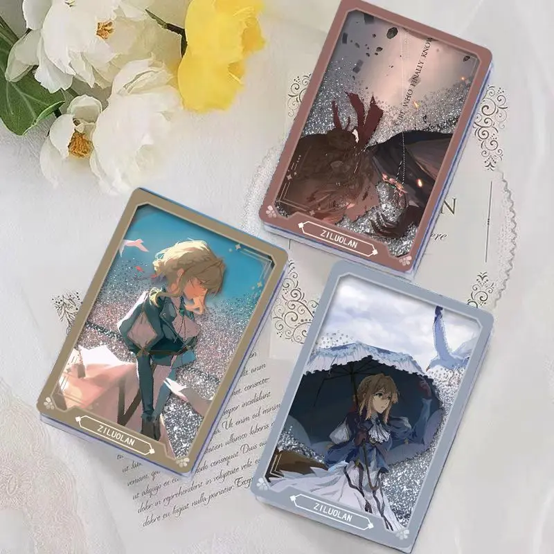 Violet Evergarden Game Cartoon Badge Pin Brooch Acrylic Quicksand Mahjong Acrylic Ornaments Souvenir Gift