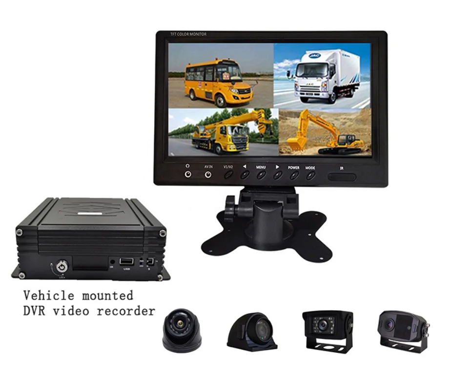 Firecore HX-9005 4G GPS 4CH MDVR System Front Rear Side Inside Camera for Bus Truck Trail