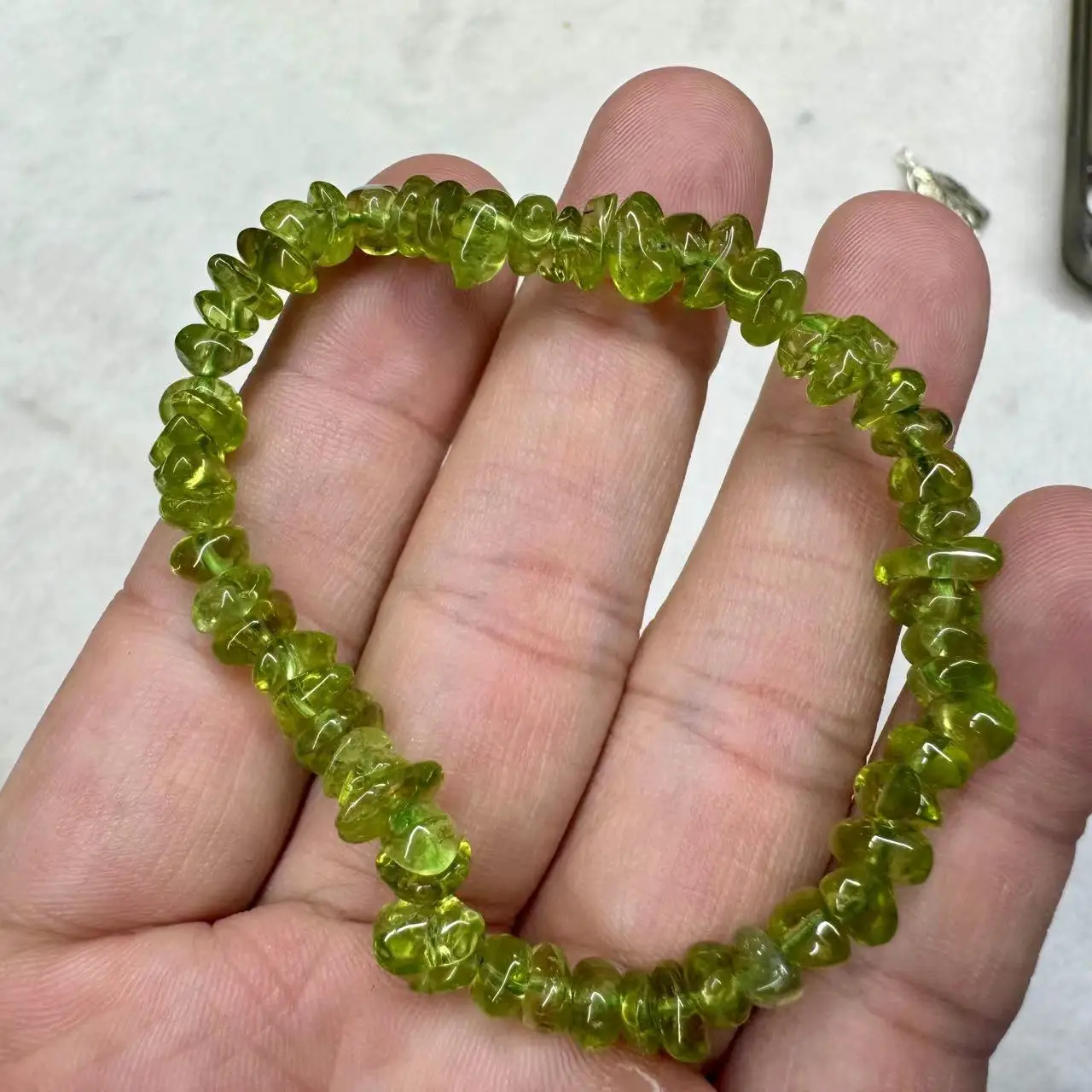 6-8mm Chip Peridot Stone Beads Bracelet Natural Gemstone Jewelry For Women For Gift Wholesale !