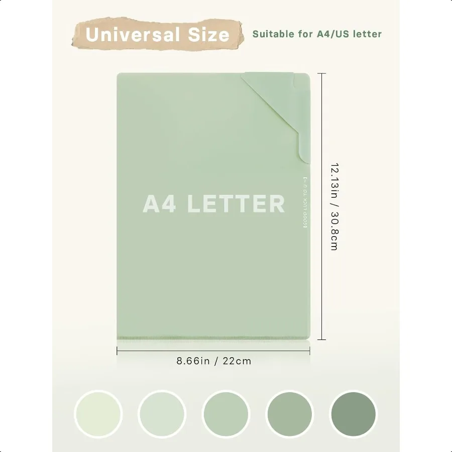 Plastic Folders Sleeves Gradient Colors Plastic Project Pockets for Paper 11.9 × 8.5 Inches Transparent Document Folders for Sc