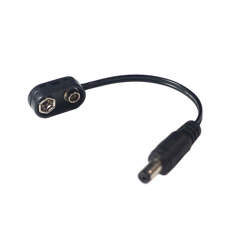 

9V Battery Clip Converter Male DCJack Plug Power Cable Snap Connector Guitar Effect Pedal Battery Power Supply Adapter