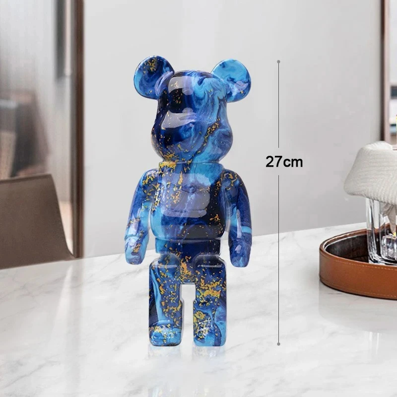 

27CM bear to multi-color graffiti bear office desk and living room luxury resin decorative ornaments holiday gift bear