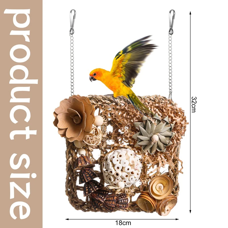 ألعاب حائط للتسلق للببغاء ، ألعاب علف الطيور ، حصيرة عشب ، ببغاء ، كوكاتيل ، كونور ، لوفبيرد #6