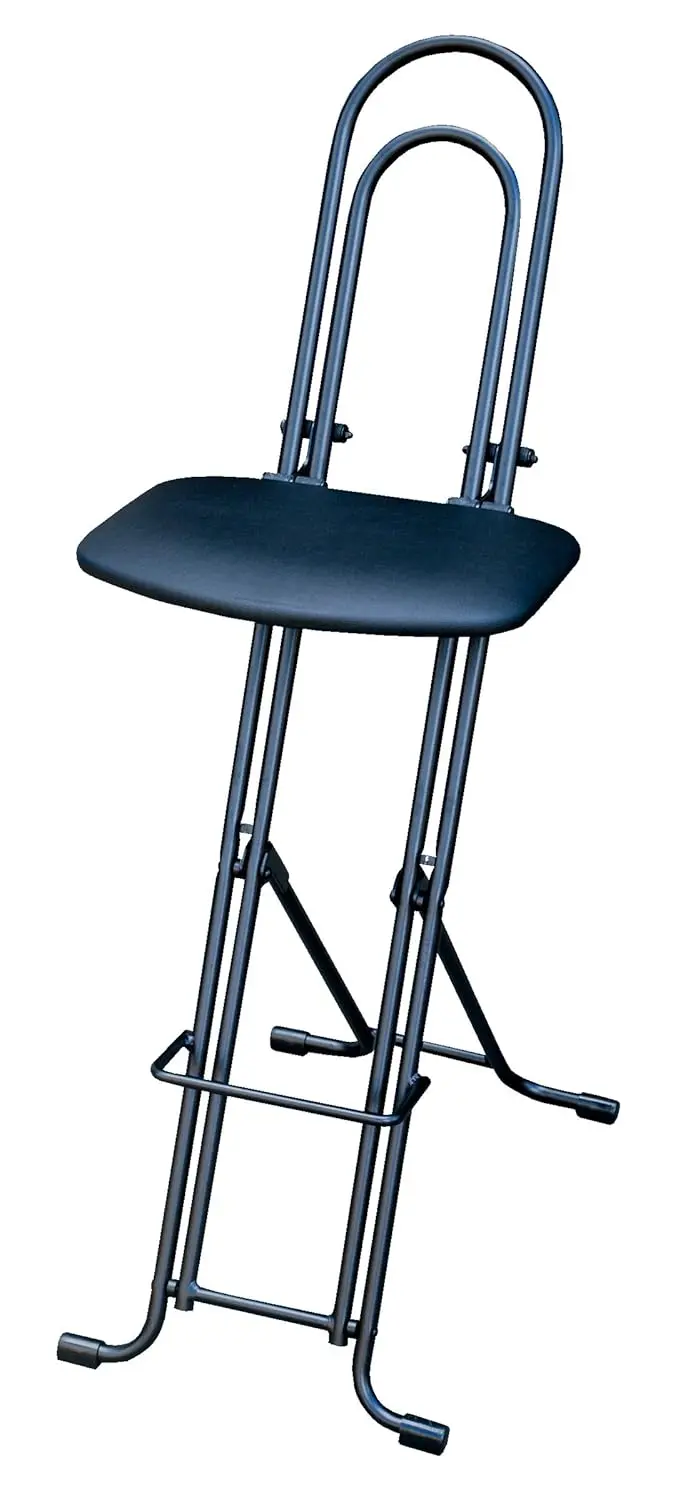 Chaises de travail ergonomiques en hauteur d'acier CPRO-800LP 18,5 po. à 35 po. 220 lb. Capacité Noir