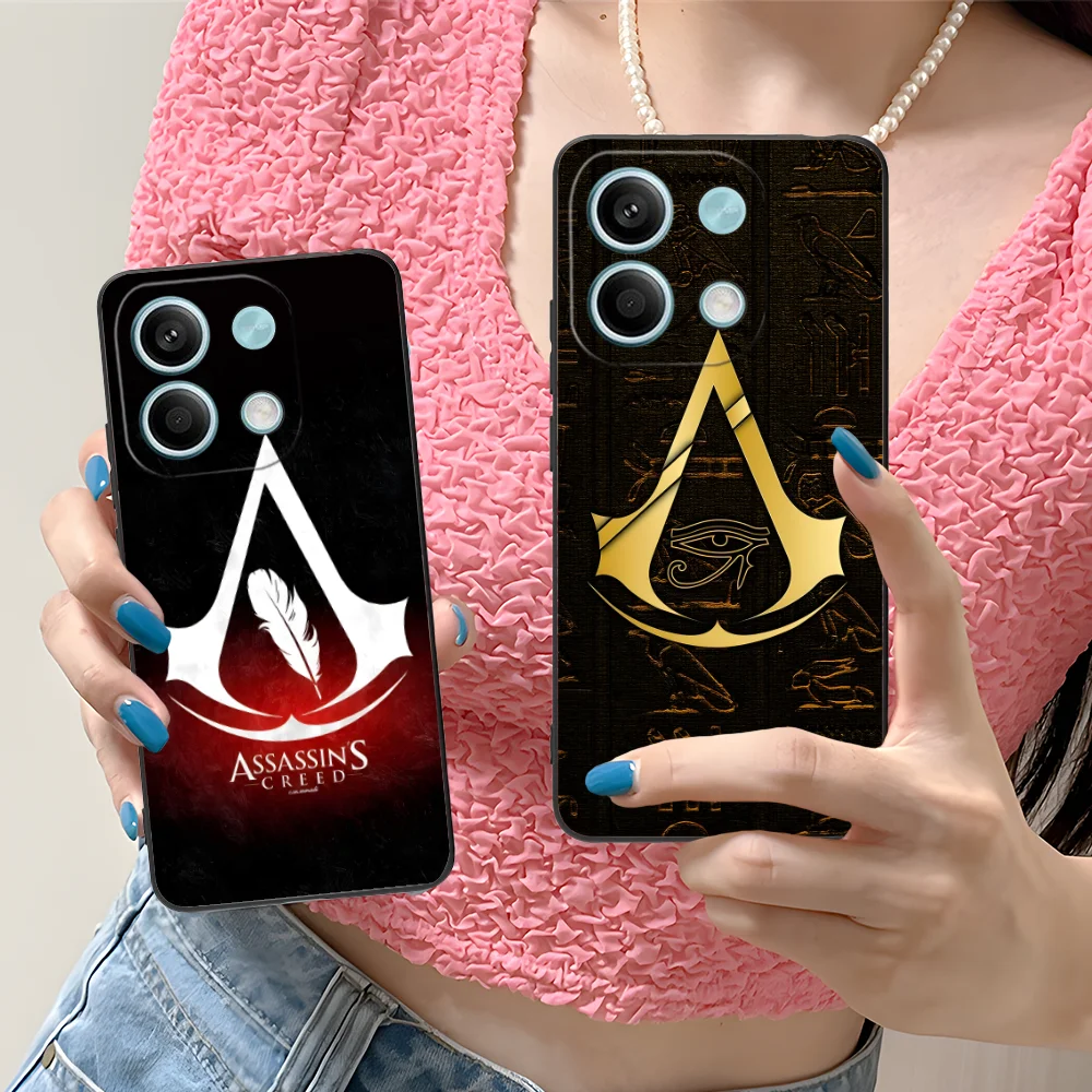 Assassin Mobile Phone Case for Xiaomi Redmi Note 13 12 11 10 9 8 7 6 S A Pro Lite Plus 5G Black Cover Smartphone Cellphones