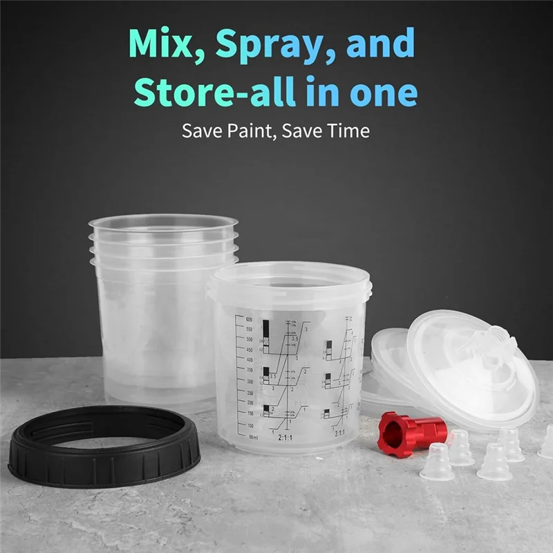 

AT21-Чашка для смешивания краски для автомобильной краски Gunair Spra Guncup с адаптером для чашки, набор 20 унций (600 мл)