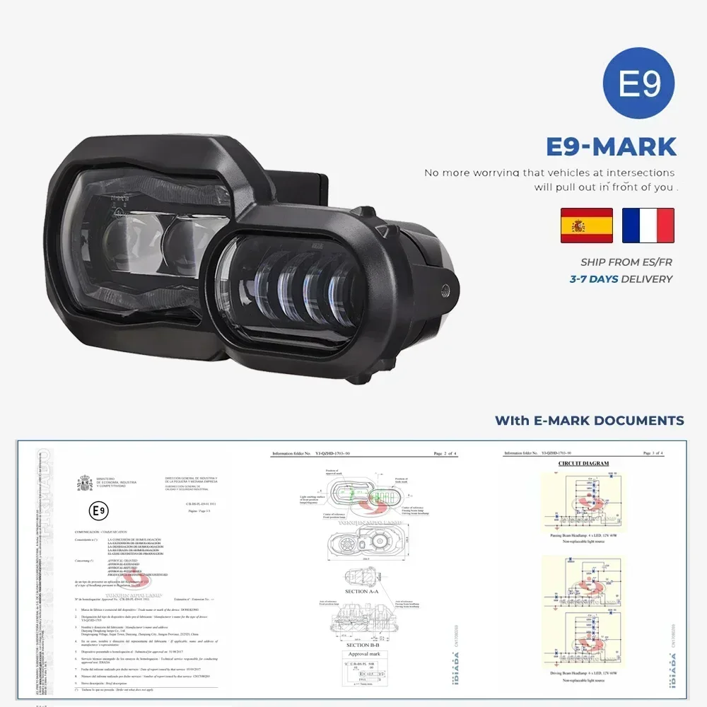 ¡Gran venta! Faros delanteros aprobados por E-mark para BMW F650GS F700GS F800GS ADV F800R luces de motocicleta conjunto completo de faros LED