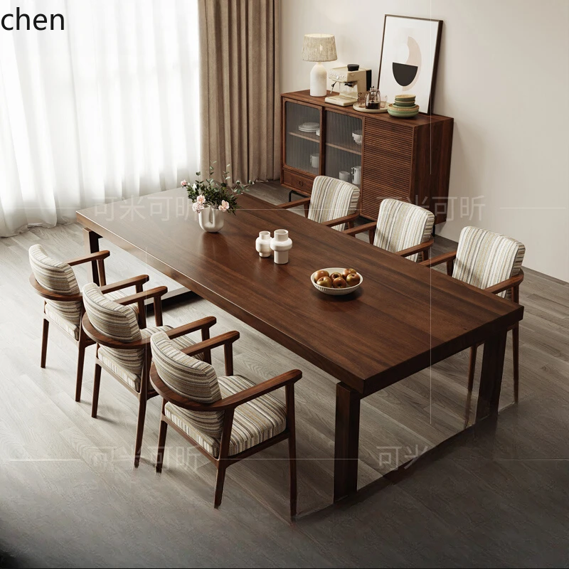

HTT dining table rectangular learning desk and chair combination household small apartment to eat