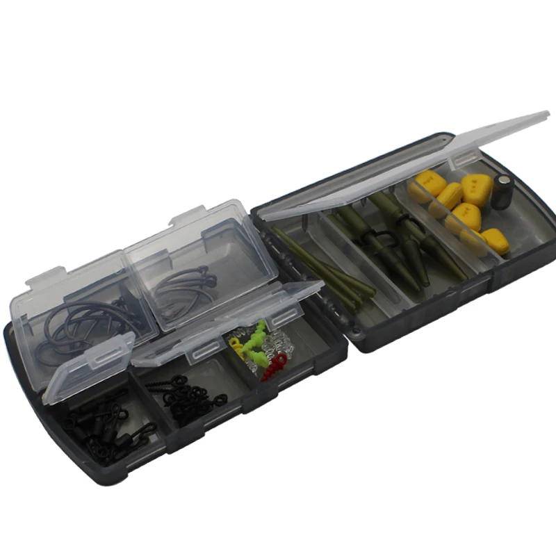 Organizador de aparejos de carpa – Caja almacenaje con tablero de pelo