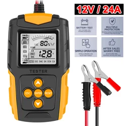 Tester baterii analizator baterii ładowarka samochodowa skaner LCD narzędzia do kontroli diagnostycznej dla akumulatorów samochodowych Tester pojemności 12V 24V