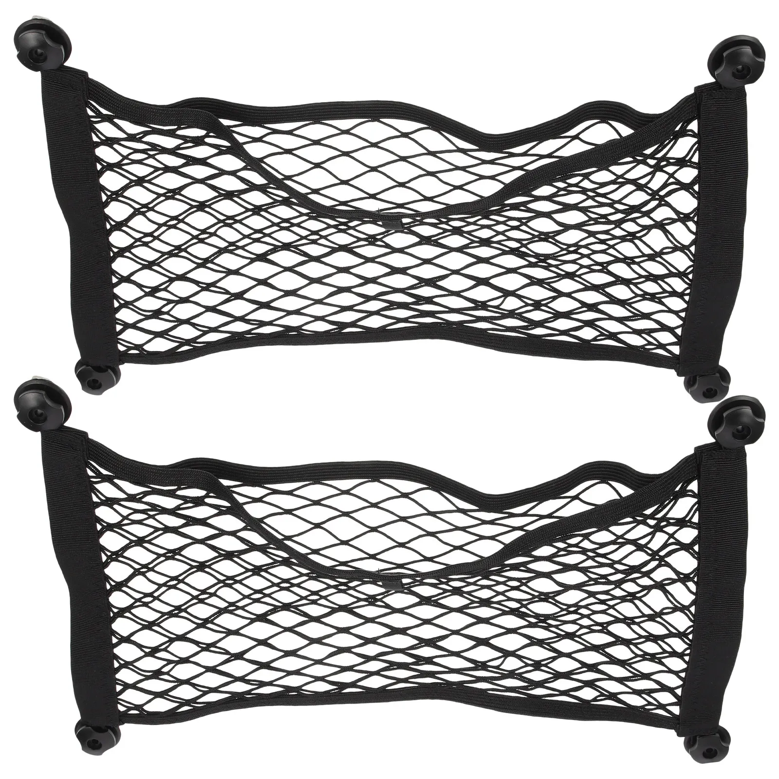 2Pcs Car Trunk Net Organizers Storage Pockets for Small Cargo Management Non-Skid Design Space Saving Truck Accessories Utility