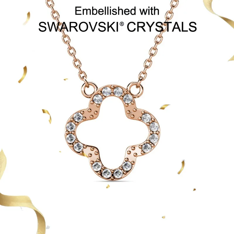 

Daisini 925 Sterling Silver Original Design Pendant Necklace with Swarovski Crystals for Women 18k Real Gold Plated BirthdayGift