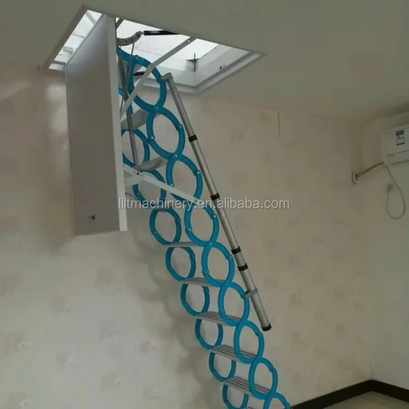 Customized Portable Compact Aluminium Alloy Modern Telescopic Ladder 300kg Load Capacity 12 Steps Folding Ladder 12.5ft Extended