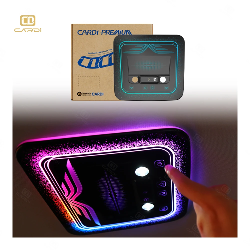 Dynamic Color Shifting 'CARDI' Universal Car Roof Light Ambient Lighting System Waterproof 12V APP Touch Auto Interior Light