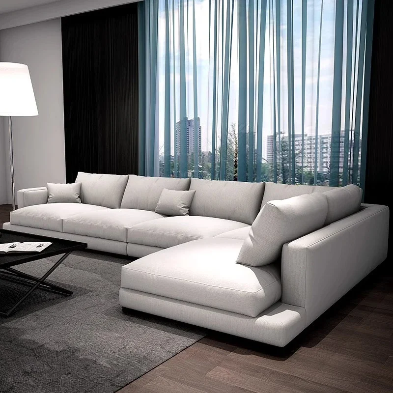 Living Room Sofa,Modern Living Room Furniture Sofa Set Nordic Tech Fabric L Shape Sectional Sofas