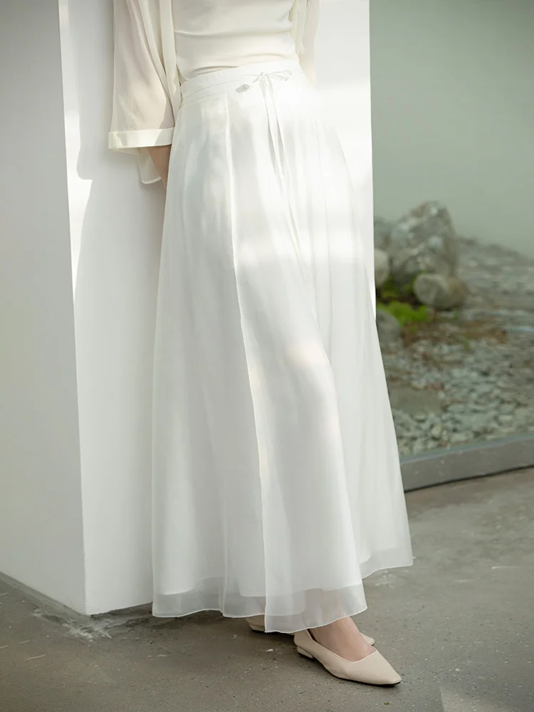 ChuChan 2026 New Style Half-length Skirt European Organza Fairy-like Summer Retro Versatile Chinese Style New Medium-length S...