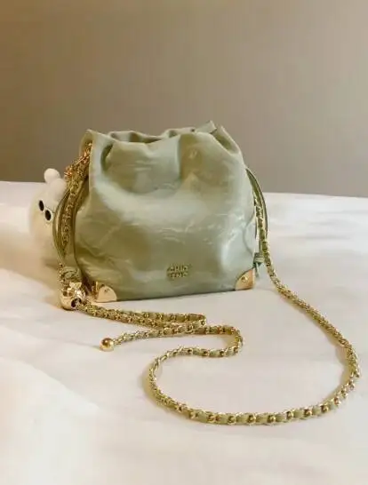 Bloom Vintage Green Messenger Purse Women Retro Evening Chain Bucket Bag Ladies Shoulder Crossbody Design Bags 2025