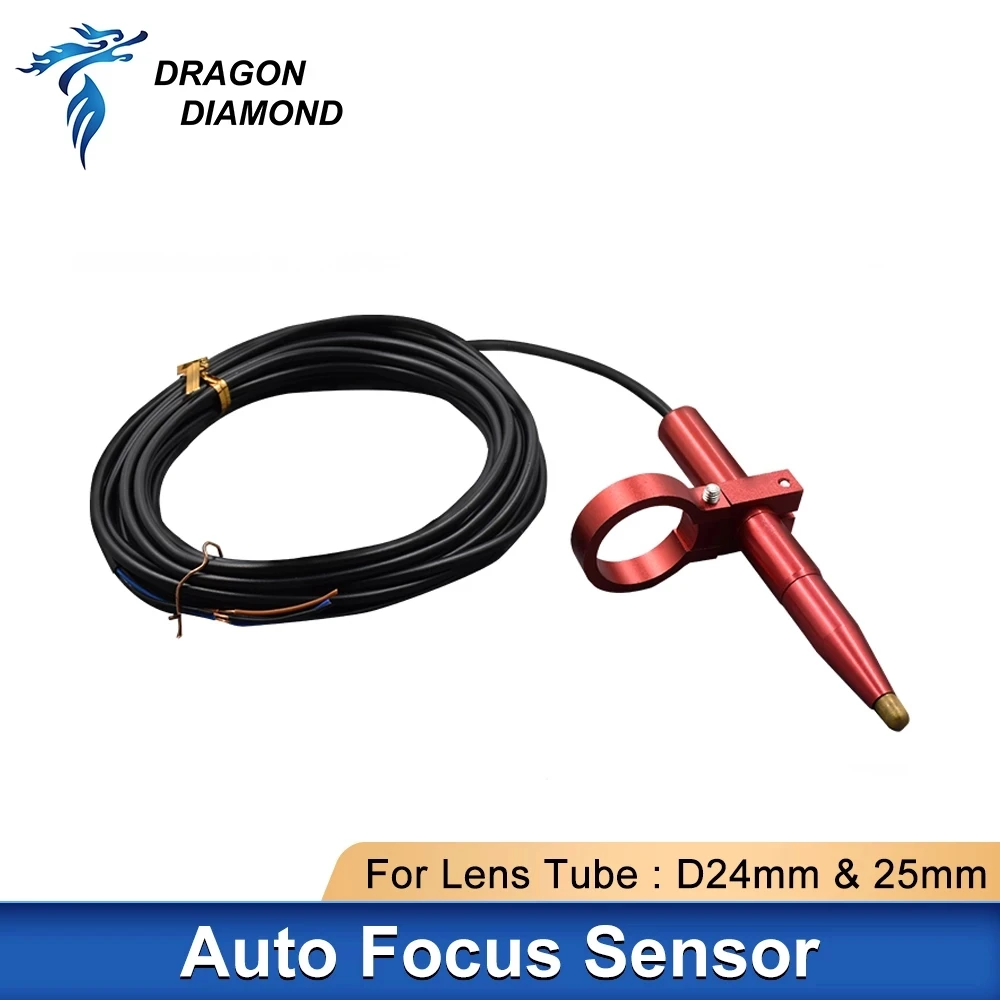 Sensor de enfoque automático láser Co2, eje Z para mesa arriba y abajo motorizada automática para tubo de cabeza láser D24mm, 25mm y 25,4mm