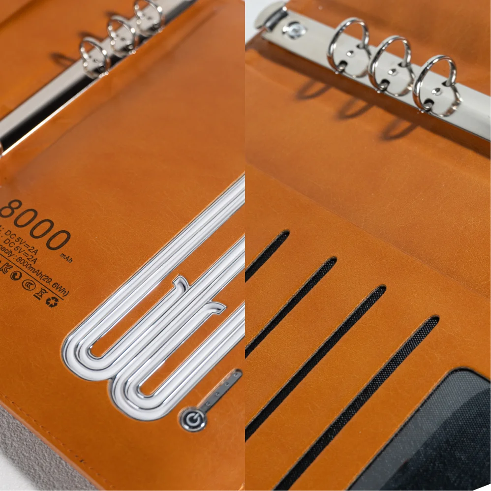 A5 Smart Notebook with 8000mAh Power Bank & Customizabale LED Logo light–A Stylish Business Gift for Professionals & Executives