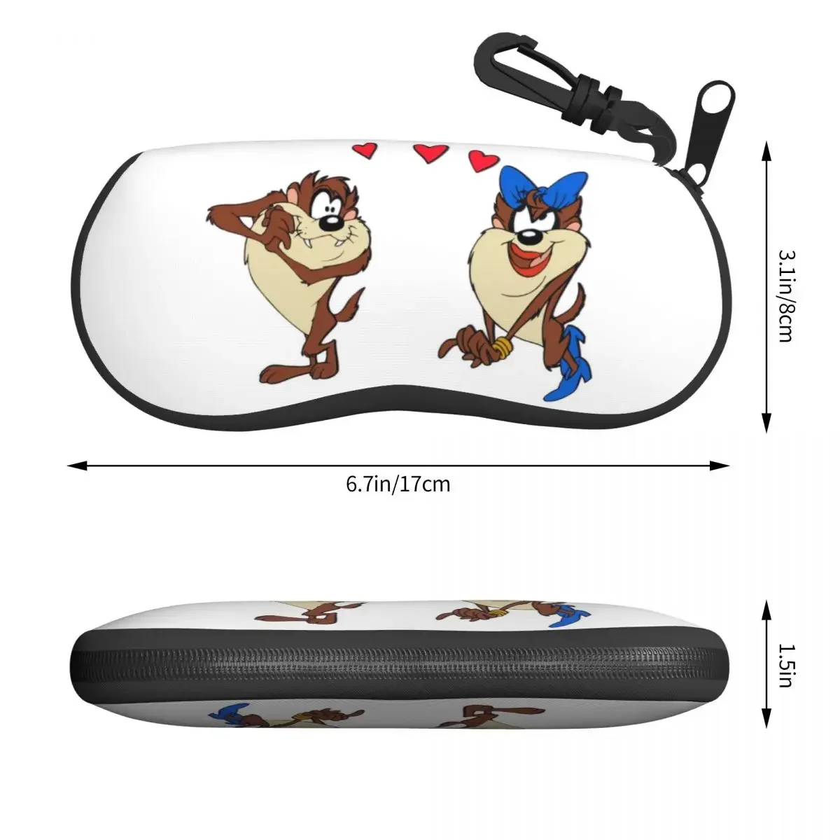 Custom Funny Tasmanians Cartoon Shell Glasses Case Unisex Cool Taz Devil Eyeglasses Case Sunglasses Protector Box