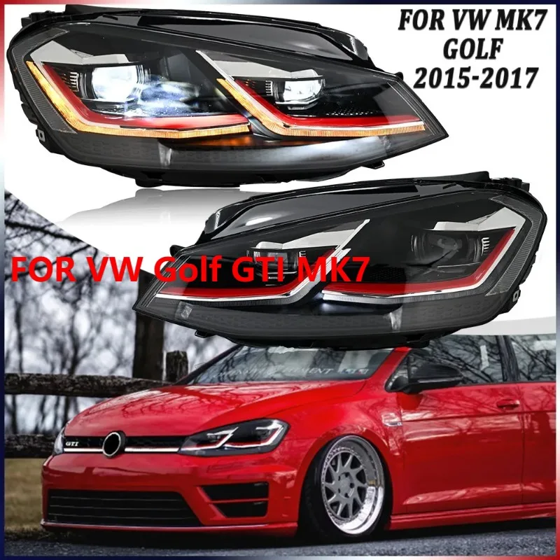 

For VW Golf GTI MK7 2Pcs LED Headlights Assembly 2013-2018 DRL Kits Headlamp