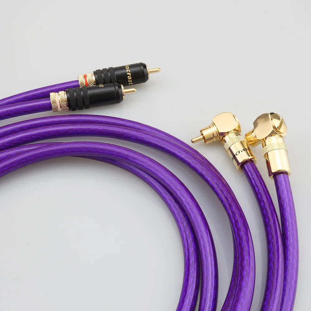 

HiFi Van Den Hul MC Silver IT 65G OFC Silver Plated Angled RCA Audio Cable 90 Degree Right Angle RCA Plug Connector