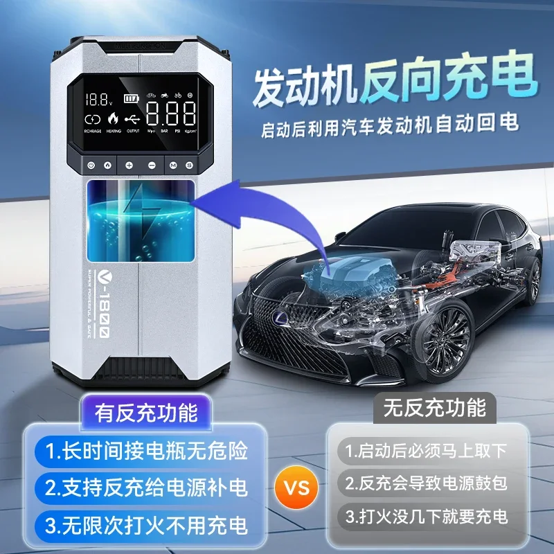 Emergency power supply, inflation pump, integrated machine, power bank, emergency strong start, battery ignition