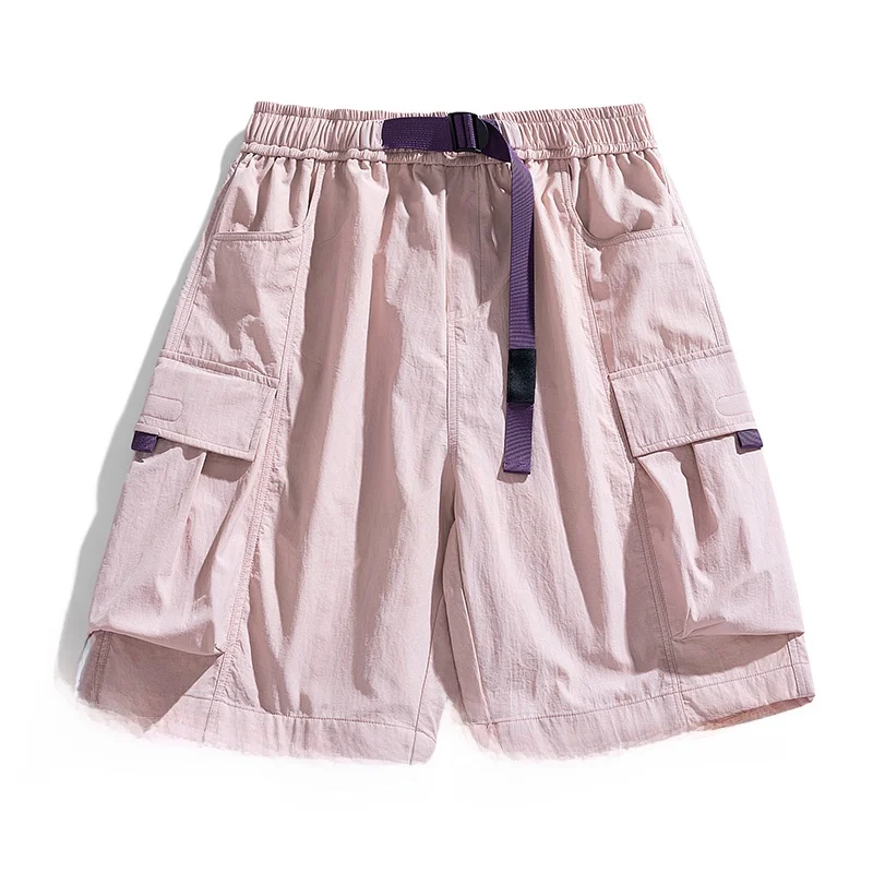 

Qui Dry Ice Silk Workwear orts Men's Women's Summer Loose Fit American Casual Sle Five Inch Pants Multi ket Design