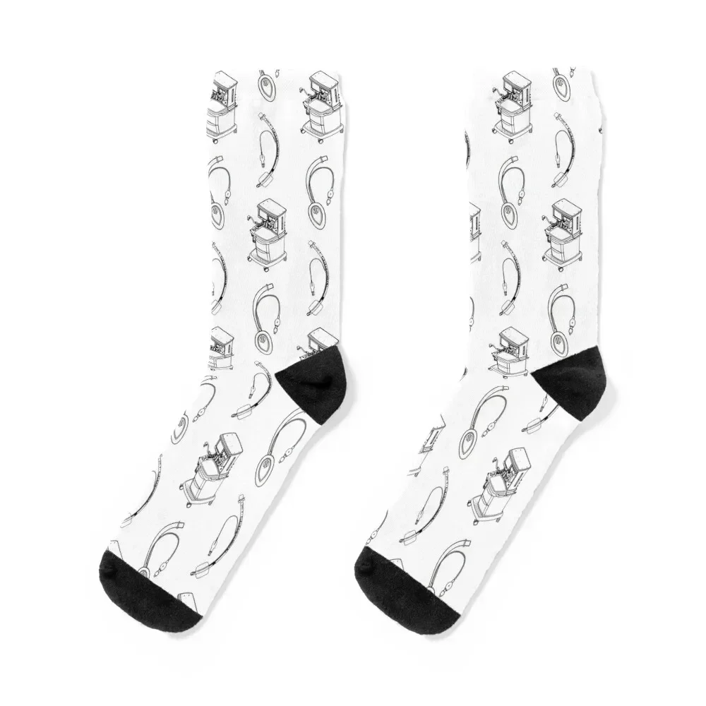 Endotracheal Tube Laryngeal Mask Anesthesia Machine Pattern Socks Hiking boots Crossfit new year Woman Socks Men's