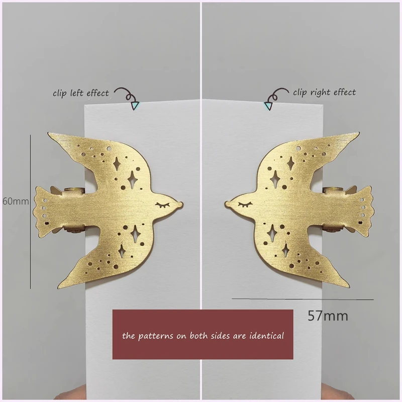 Hollow Out Bird Brass Clip | Multipurpose Paper Clips for Planner, Bookmarks & Bag Sealing