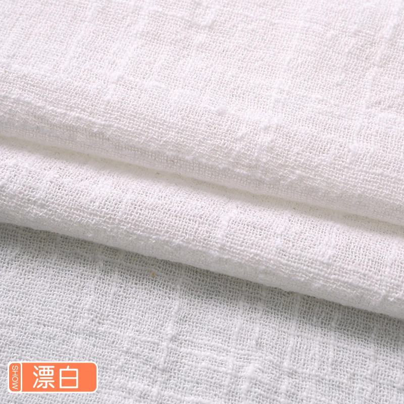 

Bamboo Cotton Thin Cotton and Linen Fabric Solid Color National Chinese Style Plain Color Clothing Pleated Linen Crepe Fabric