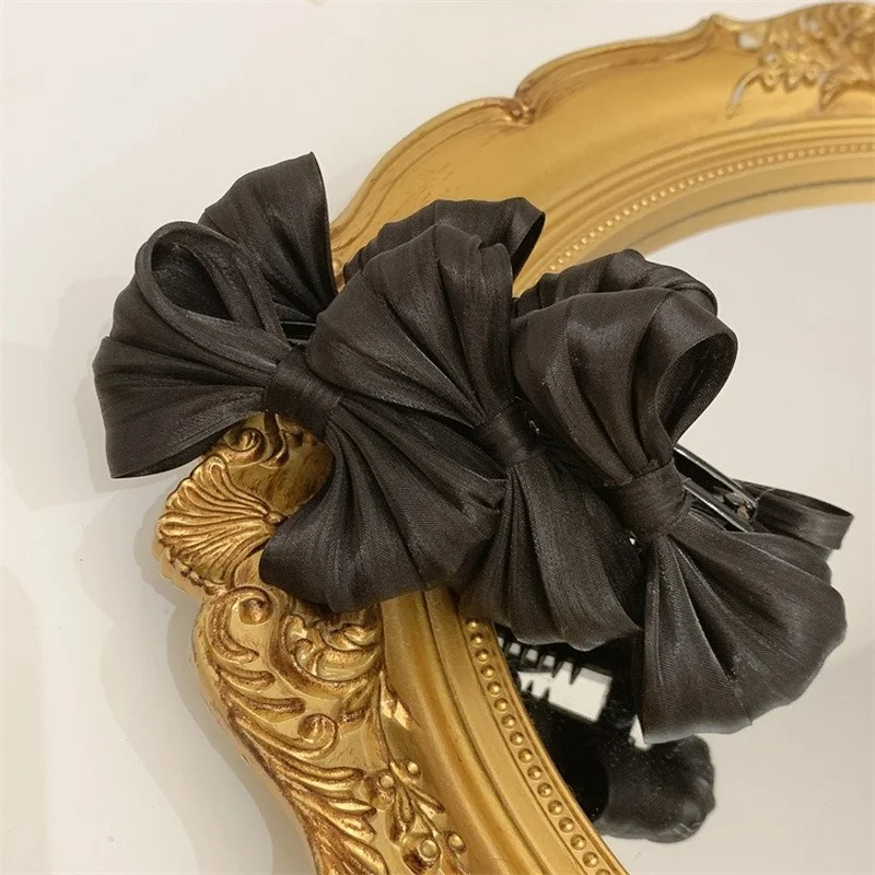 South Korea\'s new big bow banana clip vertical clip ponytail hair clip headdress female hair accessories female grab clip