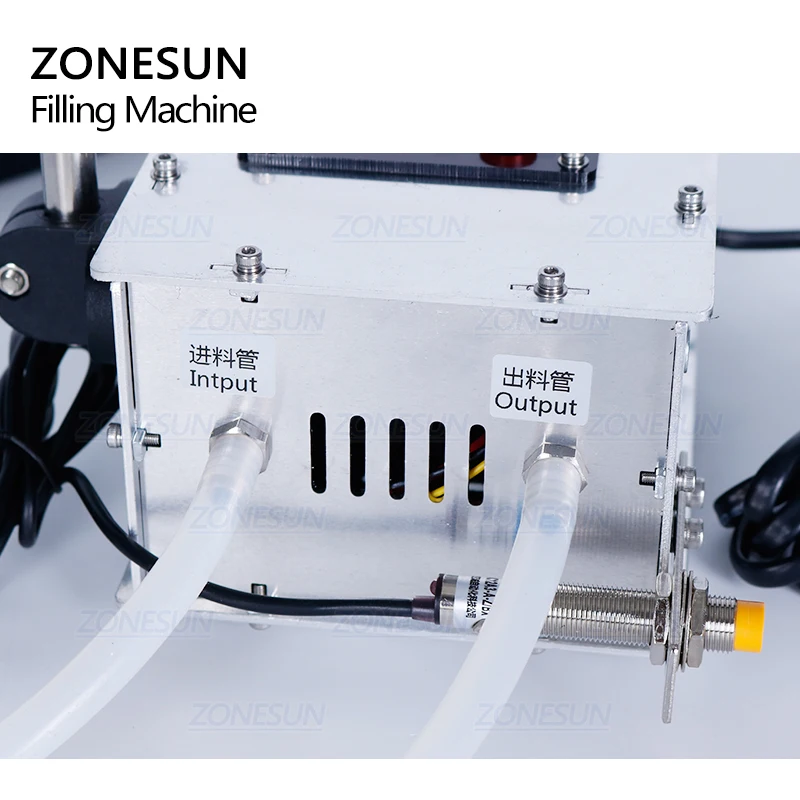 ZONESUN التصنيع باستخدام الحاسب الآلي شبه التلقائي ذكي التعريفي المياه المعدنية عصير مانجو زجاجة حليب الصويا الحجمي ماكينة حشو
