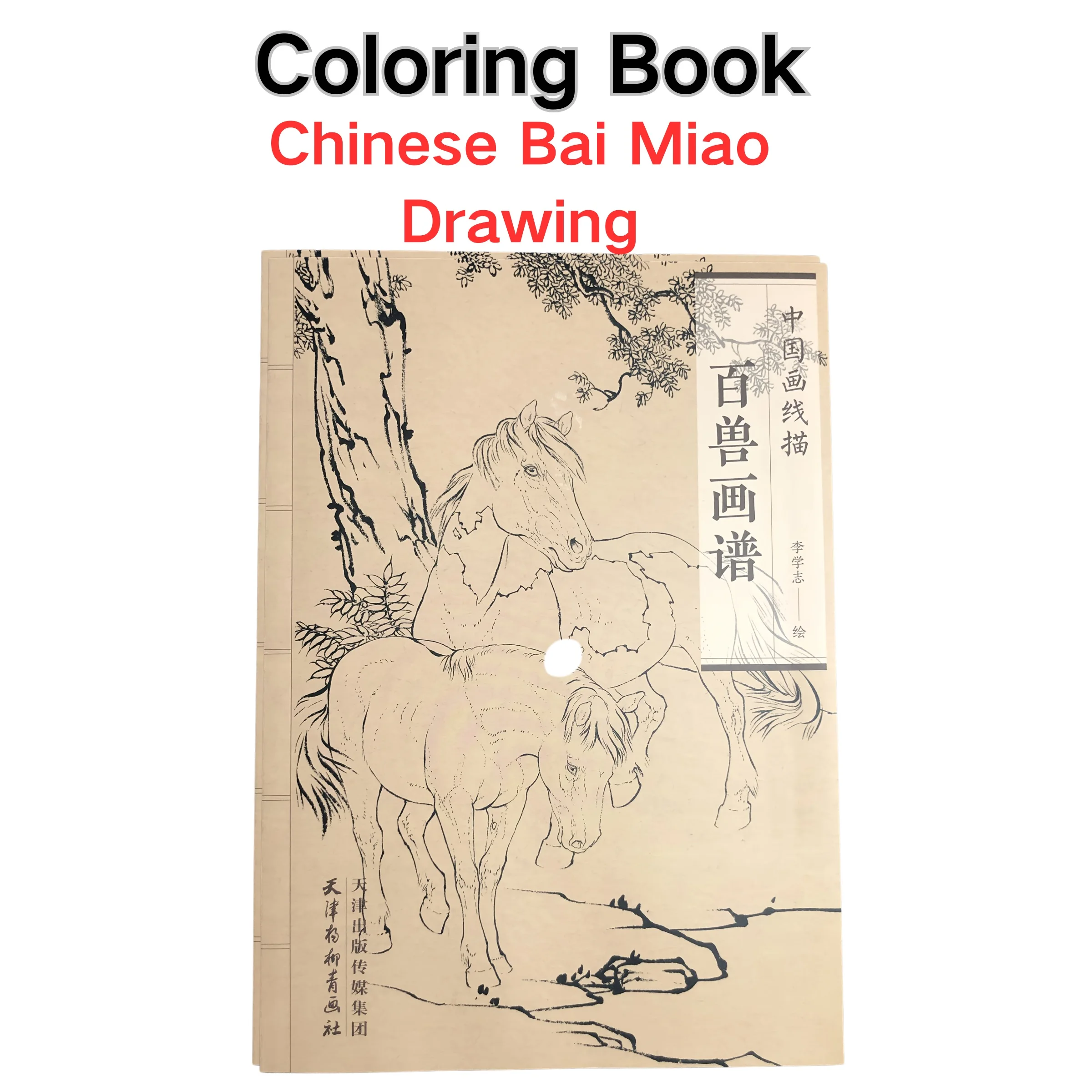 

Книжка-раскраска для взрослых и подростков с простым и простым дизайном для релаксации эскиза китайской живописи