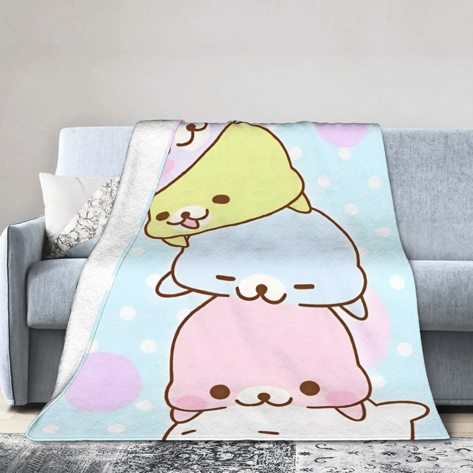 Mamegomas Blanket Quality Soft  Bedding Throws Spring Children Couch Bed Pattern Bedspread