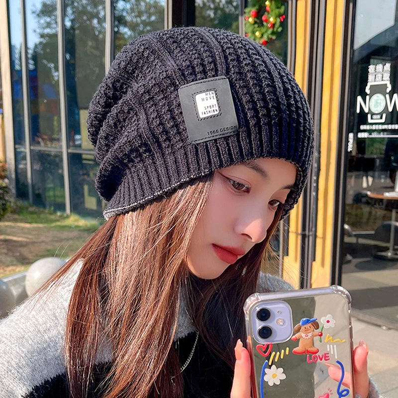 Women\'s Hat Double-sided Woolen Hat Women\'s Autumn And Winter Thickened Warm Ear Protection Fashion All Cold Hat Knitted Hat