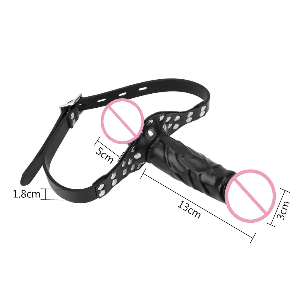 Double Ended Dildo Gag Silicone Open Mouth Gag Dildo Oral Strap On Penis Plug Harness Bdsm Bondage Adult Games Slave Sex Toys