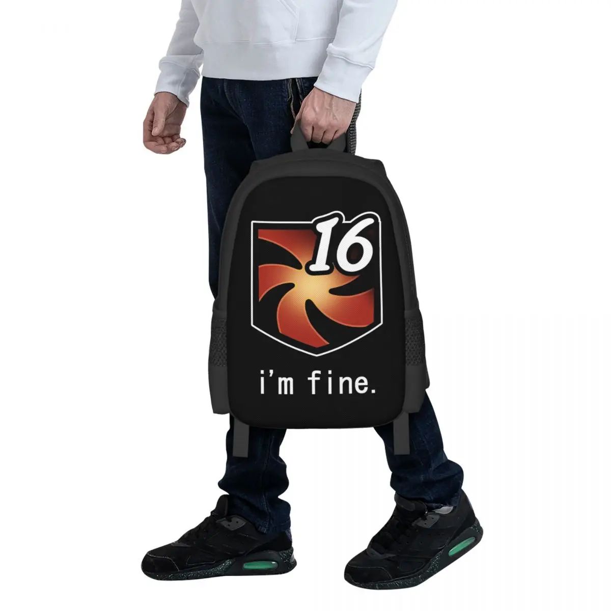 I'm Fine Vuln Stacks Student Backpack School Bag Hiking Travel Daypack for Boys Girls Fashion Bookbag Shoulder Bags