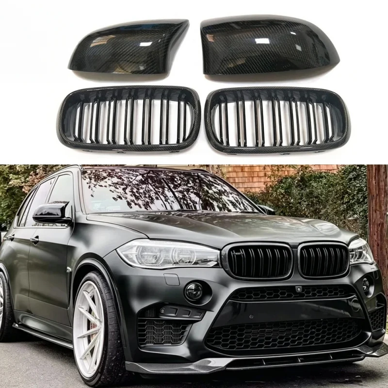 Hot selling X5M F85 X5 F15 X6 F16 X6M F86 Carbon Fiber Upper Grille for  Front Bumper Grills Frame Mirror Cover Vent