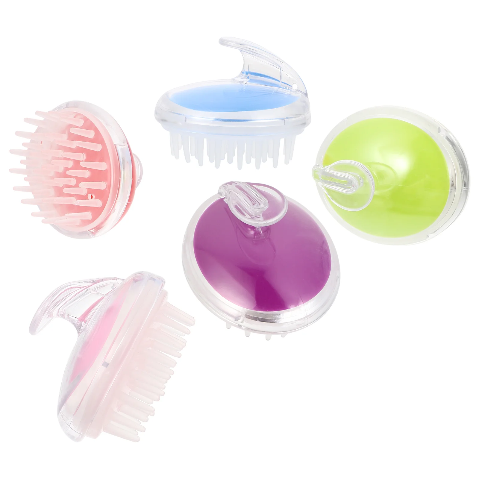 

5 Pcs Shampoo Massage Comb Scalp Hair and Massager Set Wash Brush Silica Gel Comfortable Tool Deep Cleansing