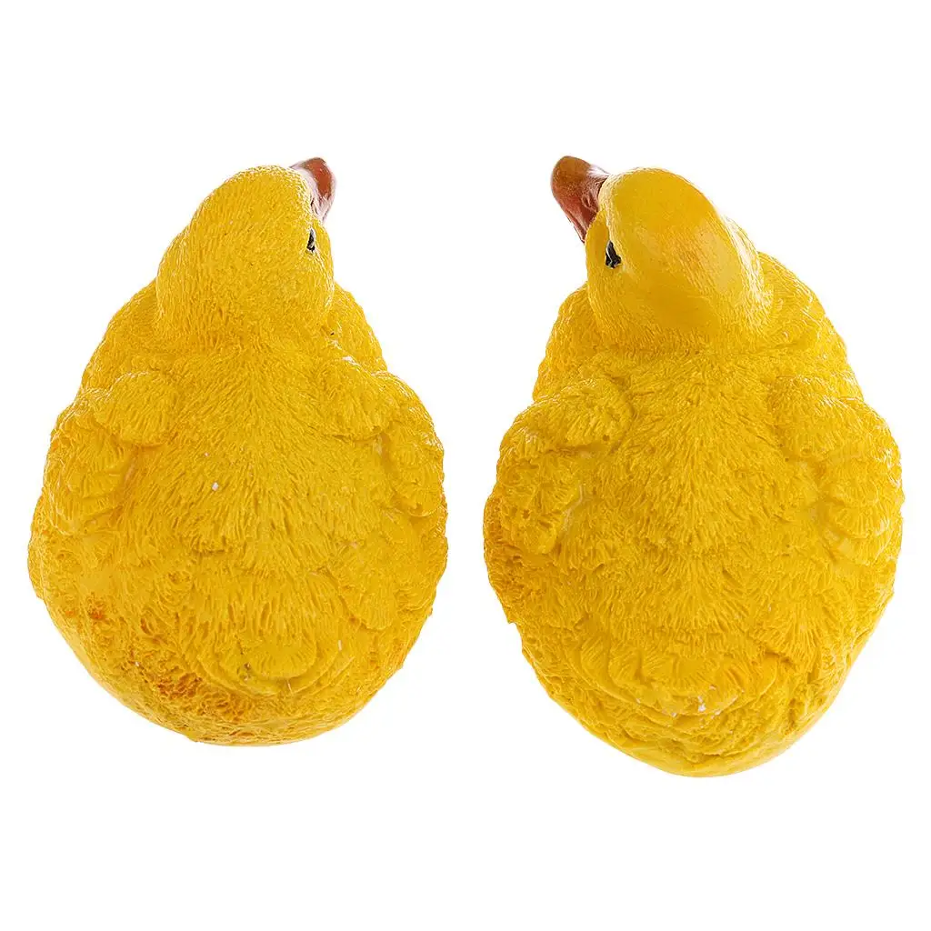 Yellow Duck Garden Decoration Figure Resin Animal Statues Mini Ornaments for Outdoor Lawn Park and Pond