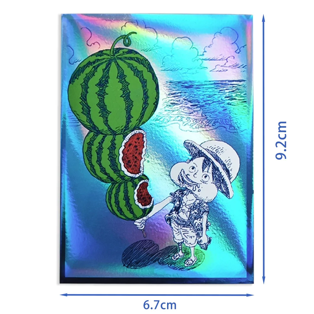 60PCS One Piece Holographic Watermelon. Luffy Card Sleeves Anime Trading Card Protector Fit for TCG/OPCG Size 67x92mm