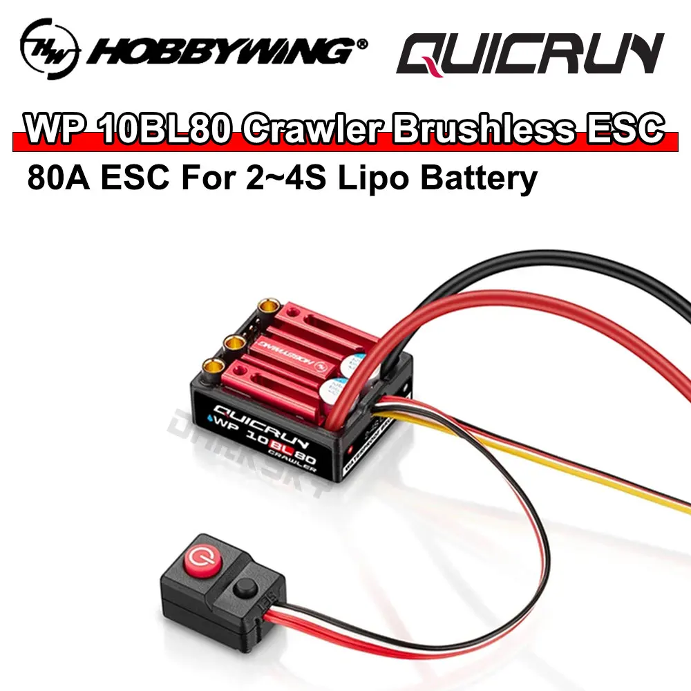 

Hobbywing QUICRUN бесщеточный WP 10BL80 гусеничный ESC для 2 ~ 4S Lipo батареи 1/10 электрические радиоуправляемые модели автомобилей аксессуары