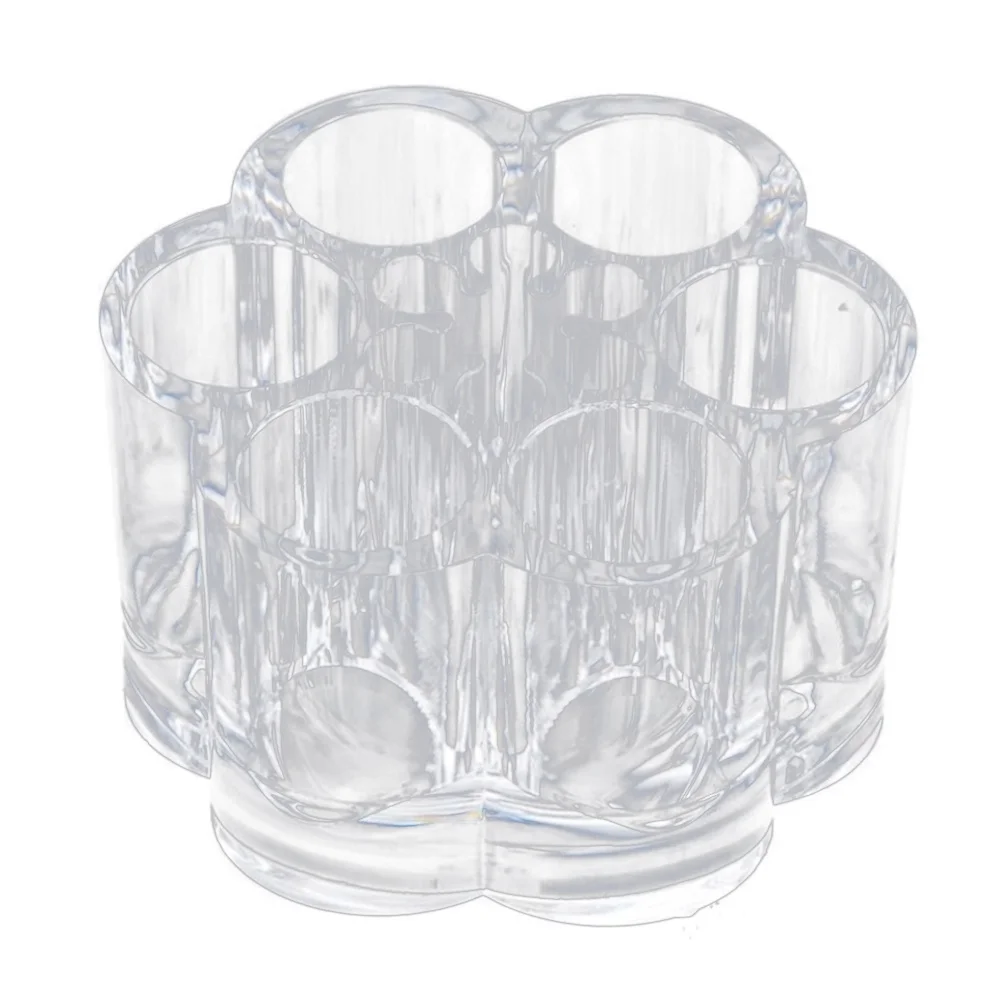Mini Lipstick Storage Rack 6-Hole Clear Acrylic Flower Shape Transparent Makeup Storage Container Cosmetics Organizer Beauty