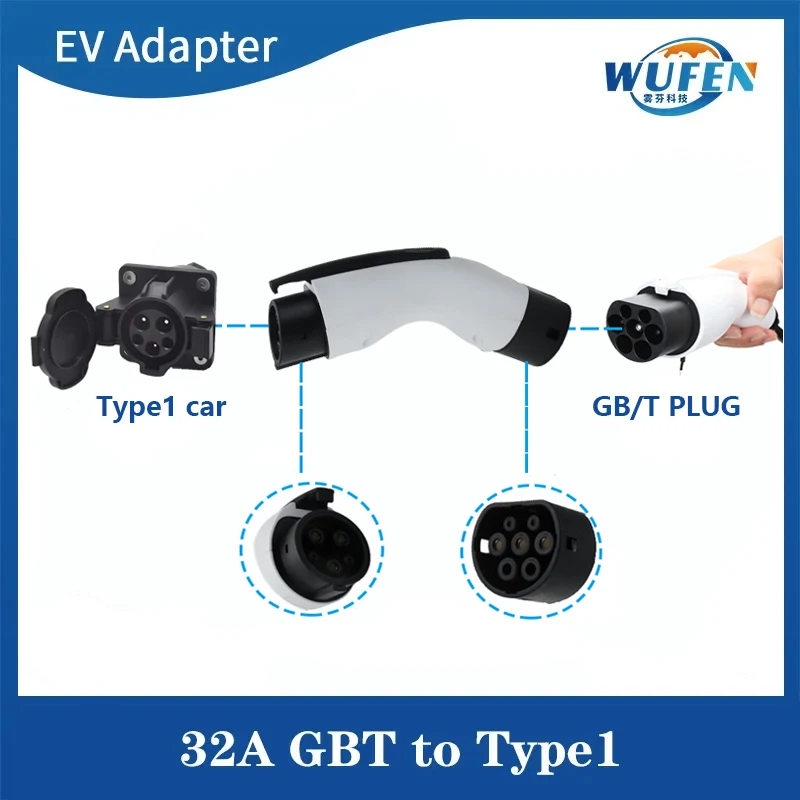 電気自動車充電器,電気自動車充電器,EV充電器,充電コンバーター,アクセサリ,WUFEN-GBT〜j1772タイプ1 ACアダプター,32a evseコネクター