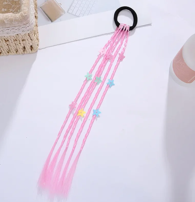 New Korean Fashion Kids Wig Braids Girls Dirty Braid Hair Rope Children Gradient Barrettes Headwear Baby Kids Hair Accessories